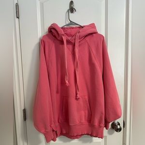 American Eagle Pink Mineral Wash Side Slit Hoodie size XL